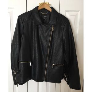 Black faux leather jacket